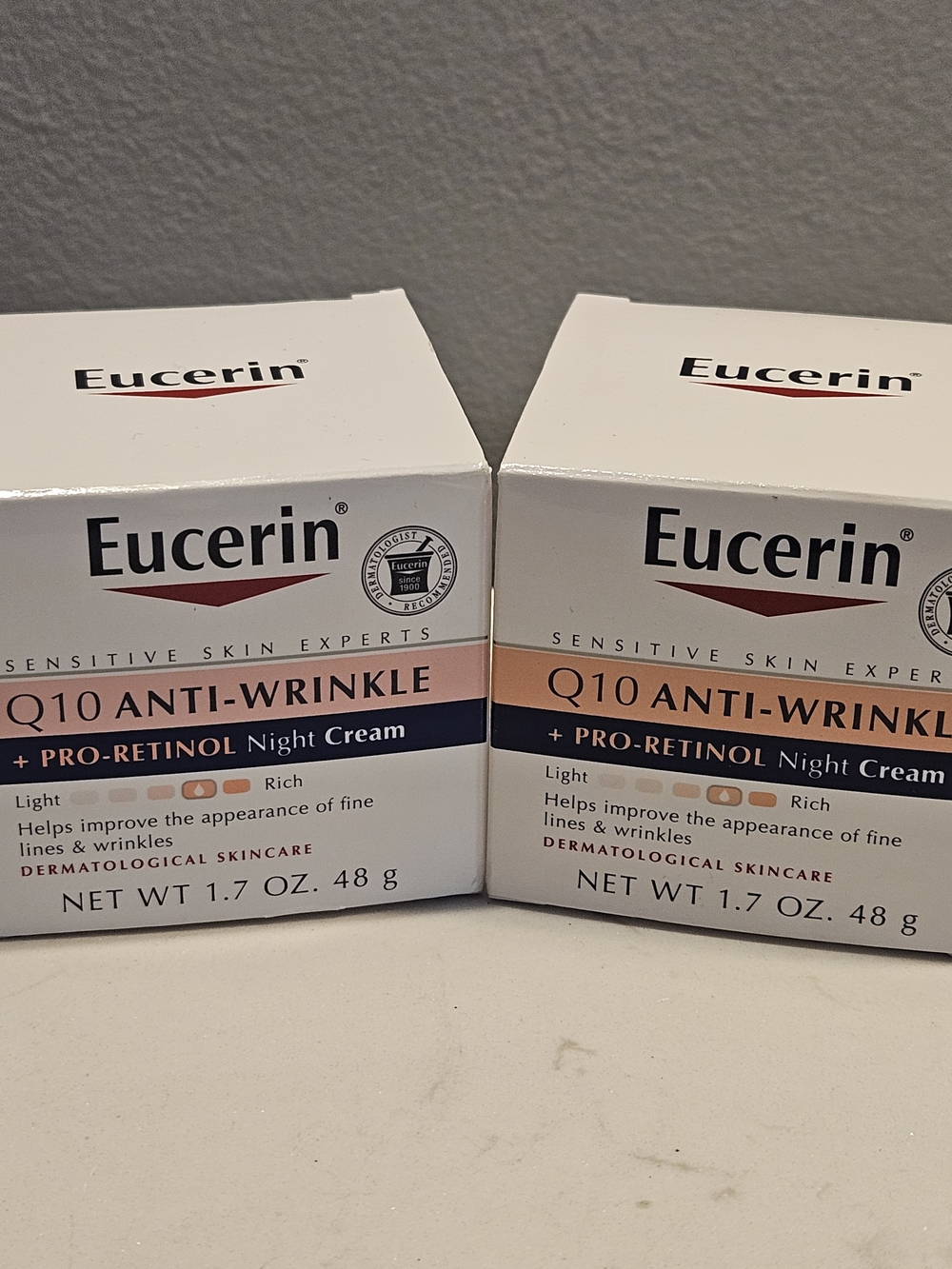 Eucerin Q10 Anti-Wrinkle + Pro-Retinol Night Cream — Lot Of 2